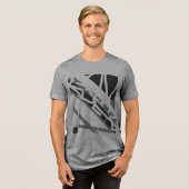 Grijs Zwart Diagonaal Vormen Abstracte Art MCM Loo Tri-Blend Shirt (Voorkant volledig)
