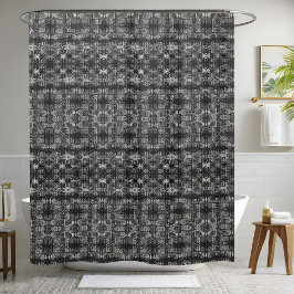 Grijs zwart douchegordijn