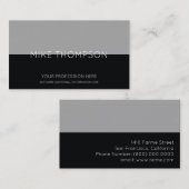 Grijs & zwart, eenvoudig, cool & modern visitekaartje (Voorkant / Achterkant)