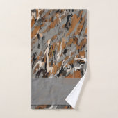 Grijs, Zwart en Karamel Abstract Bad Handdoek (Handdoek)