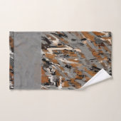 Grijs, Zwart en Karamel Abstract Bad Handdoek (Handdoek)