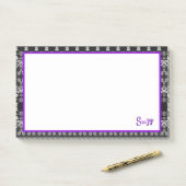 Grijs Zwart en Paars Post-it® Notes (Op bureau)