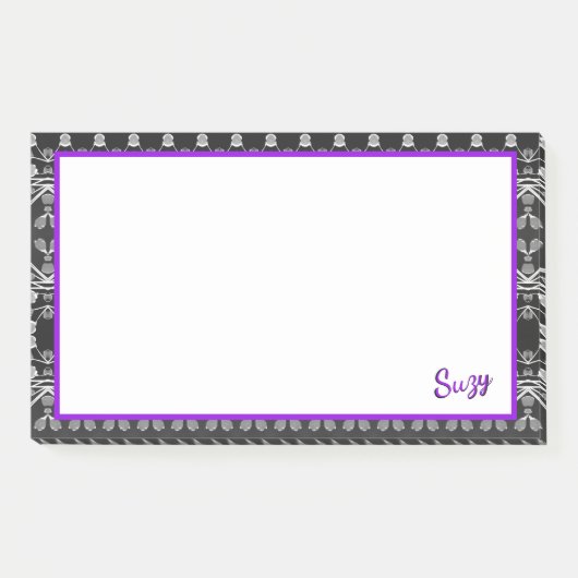 Grijs Zwart en Paars Post-it® Notes (Voorkant)