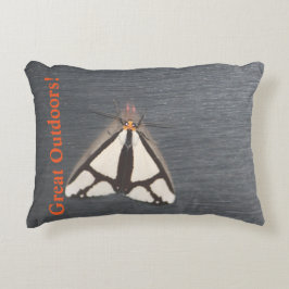 Grijs Zwart en Sinaasappel Accent Kussen