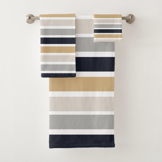 Grijs, Zwart en Tan Bad Handdoek (Insitu)