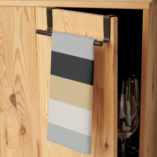 Grijs, Zwart en Tan Theedoek (Derde Gevouwen)