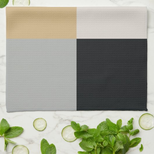 Grijs, Zwart en Tan Theedoek (Gevouwen)