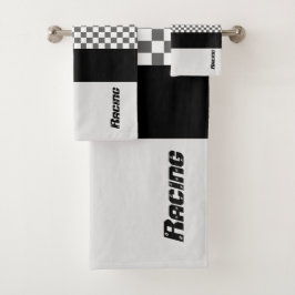 Grijs zwart en wit bad handdoek