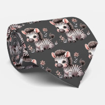 Grijs Zwart en Wit Modern Kawaii Schattige Zebras