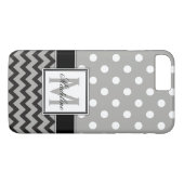 Grijs, zwart en wit Polka Dots en Chevron Mobile Case-Mate iPhone Case (Achterkant (Horizontaal))