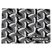 Grijs, zwart en wit Volleybal - Personaliseer Groot Cadeauzakje (Achterkant)