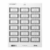 Grijs Zwart en Witte Strepen Aangepaste Adreslabel Etiket (Full Sheet)