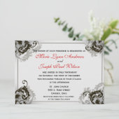 Grijs, Zwart en Witte Vlaamse Uitnodiging van de W (Staand voorkant)