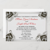 Grijs, Zwart en Witte Vlaamse Uitnodiging van de W (Voorkant / Achterkant)