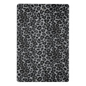 Grijs, Zwart en Zilver Leopard Huidpatroon Mini Klembord (Achterkant)