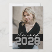 Grijs & Zwart Filmstrip 5 Foto Afstuderen Kaart (Achterkant)