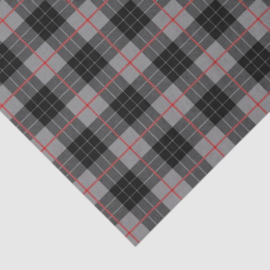 Grijs zwart flanel plaid tartan tissuepapier (Detail)