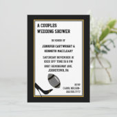 Grijs & Zwart Football Trouwdoucheuitnodiging Kaart (Staand voorkant)