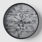  grijs zwart gebrand hout Monogram (Voorkant)