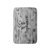 grijs zwart gebrand hout Monogram Badmat (Voorkant Verticaal)