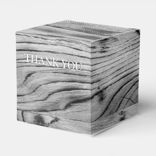  grijs zwart gebrand hout Monogram Bedankdoosjes (Achterkant)