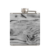  grijs zwart gebrand hout Monogram Heupfles (Achterkant)