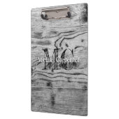 grijs zwart gebrand hout Monogram Klembord (Links)