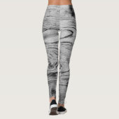  grijs zwart gebrand hout Monogram Leggings (Achterkant)