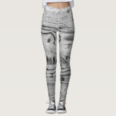  grijs zwart gebrand hout Monogram Leggings (Voorkant)