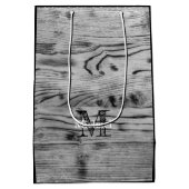  grijs zwart gebrand hout Monogram Medium Cadeauzakje (Achterkant)