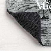 grijs zwart gebrand hout Monogram Muismat (Hoek)