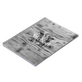  grijs zwart gebrand hout Monogram Notitieboek (Linkerzijde)