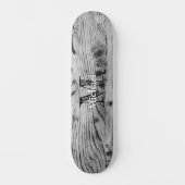  grijs zwart gebrand hout Monogram Persoonlijk Skateboard (Voorkant)