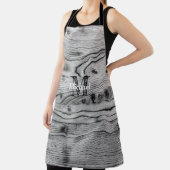 grijs zwart gebrand hout Monogram Schort (Insitu)