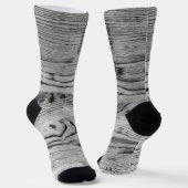  grijs zwart gebrand hout Monogram Sokken (Gebogen)