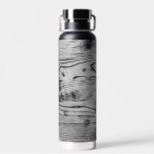  grijs zwart gebrand hout Monogram Waterfles (Achterkant)