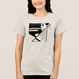 Grijs Zwart Geometrische Abstracte Kunst Bold MCM Tri-Blend Shirt