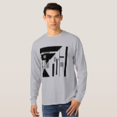 Grijs Zwart Geometrische Gehellende MCM Look Abstr T-shirt (Voorkant volledig)