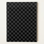 Grijs Zwart Geruit Schaakbord Planner (Achterkant)