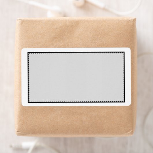 Grijs zwart gestikt rand verzendadres label (Insitu)