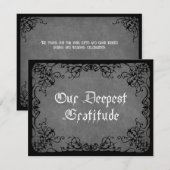 Grijs Zwart Gotisch Bruiloft Bedankkaart (Voorkant / Achterkant)