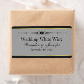 Grijs, Zwart & Goud Aangepaste Bruiloft Mini Wijn  Etiket (Insitu)
