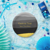 Grijs Zwart Goud Classy Ontwerp Aangepaste Tekst Papieren Bordje (Feest)