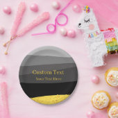 Grijs Zwart Goud Classy Ontwerp Aangepaste Tekst Papieren Bordje (Feest)