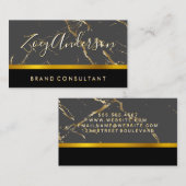 Grijs Zwart Goud Marmer | goudlaag Visitekaartje (Voorkant / Achterkant)