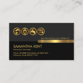 Grijs Zwart Gouden Lagen Gouden Splatter Visitekaartje (Voorkant)