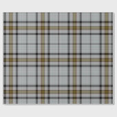 Grijs Zwart Groen Tartan Plaid Cadeaupapier (Vlak)