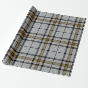 Grijs Zwart Groen Tartan Plaid Cadeaupapier
