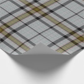 Grijs Zwart Groen Tartan Plaid Cadeaupapier (Hoek)