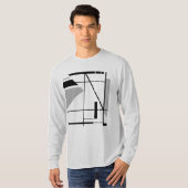 Grijs Zwart Hedendaags Vet Geometrisch Abstract T-shirt (Voorkant volledig)
